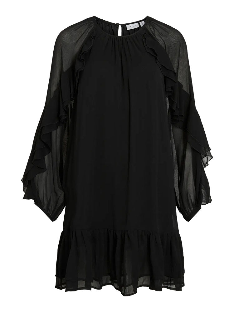 Vibinna Frill Dress-Black