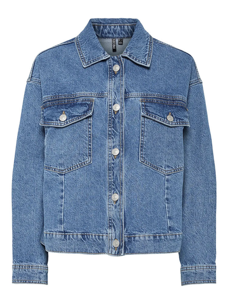 Pcelma Denim Jacket-Medium Blue Denim