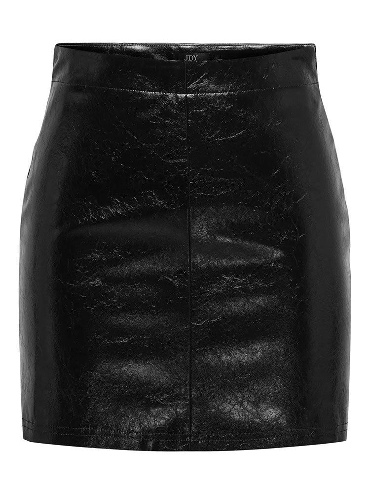 Jdycosmo High Waist Faux Leather Skirt-Black