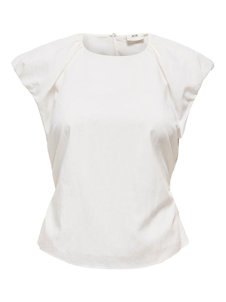 Jdytina Short Sleeve Fitted Open Back Top-White