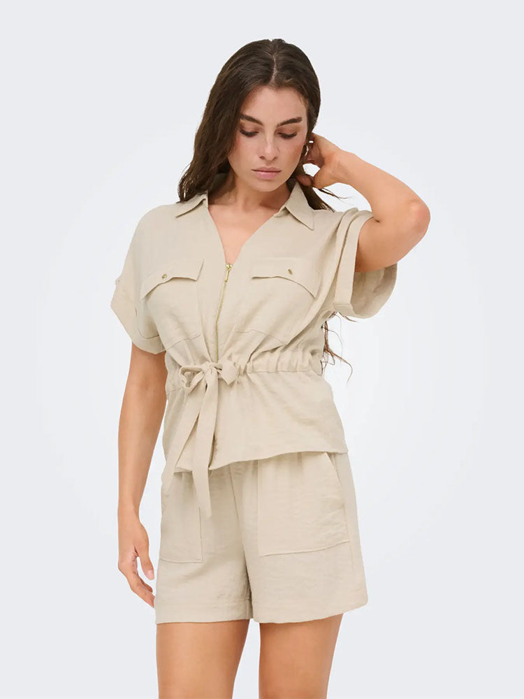 Jdymille Zip Shirt-Light Beige