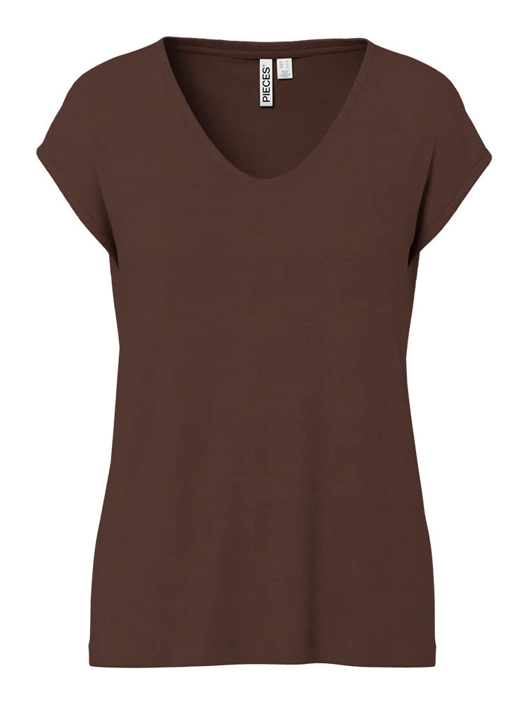 Pckamala V-Neck T-Shirt-Coffee