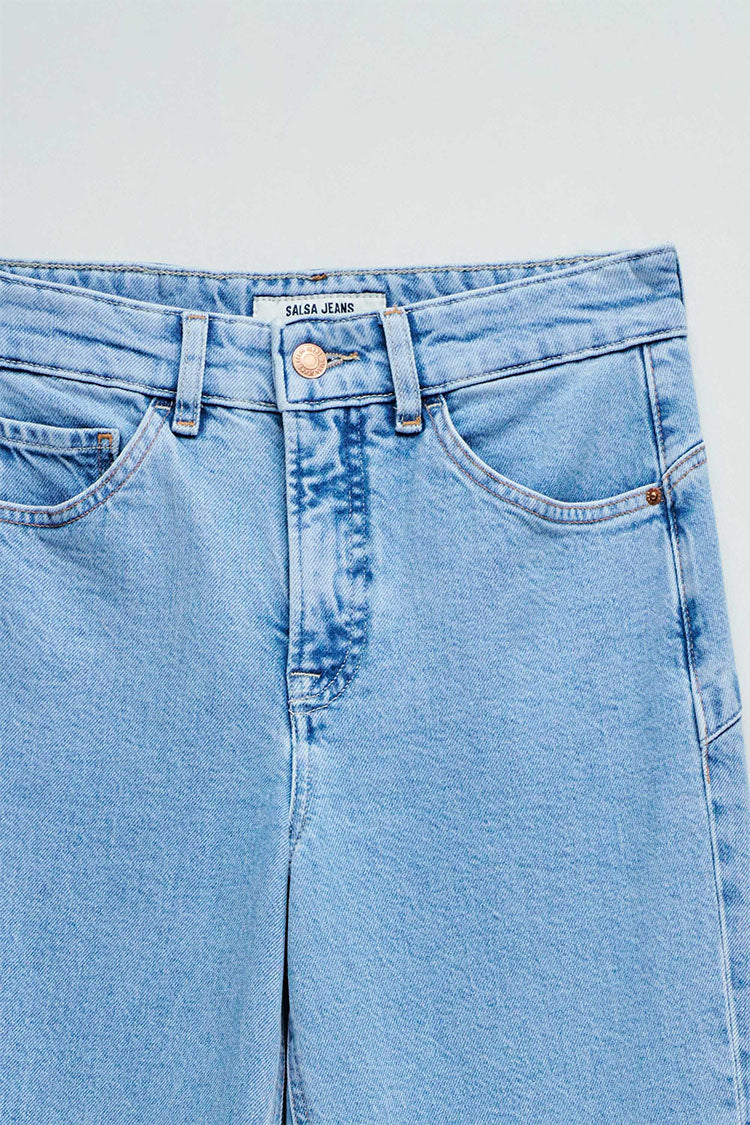 Faith Push In Straight Leg Jeans-Light Wash