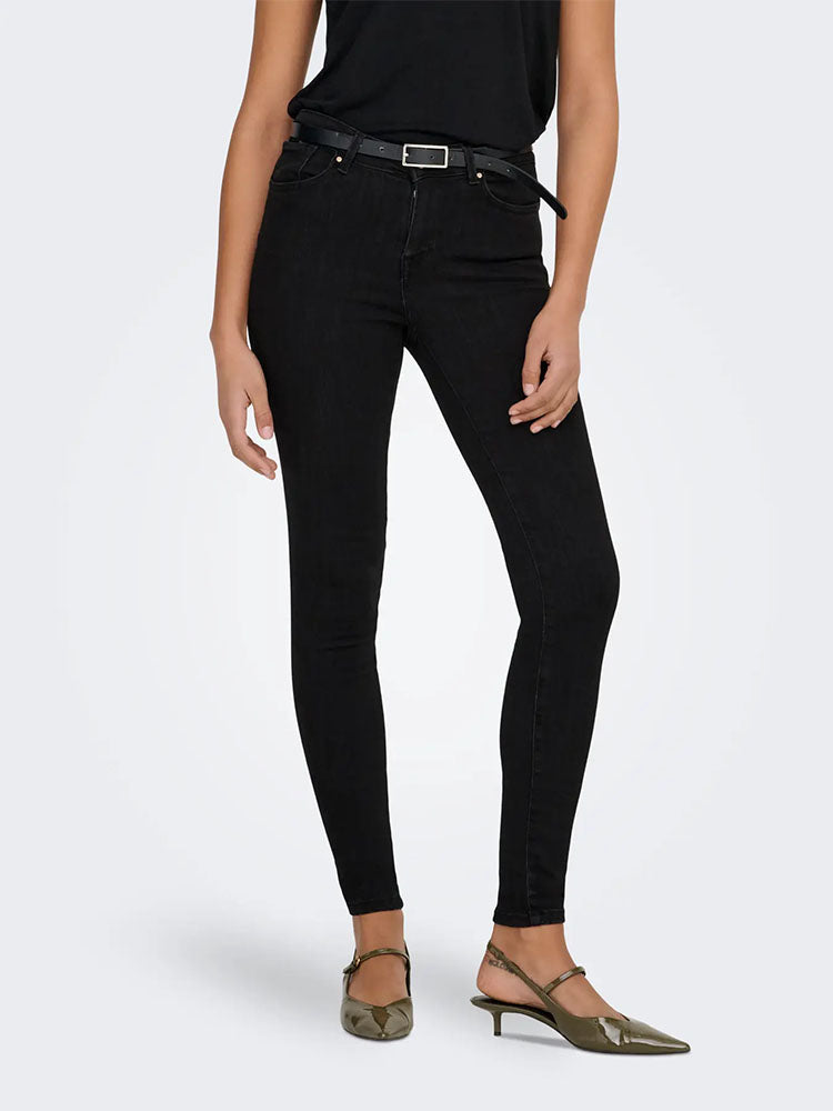 Onlwauw High Waist Flared Denim Jeans-Black