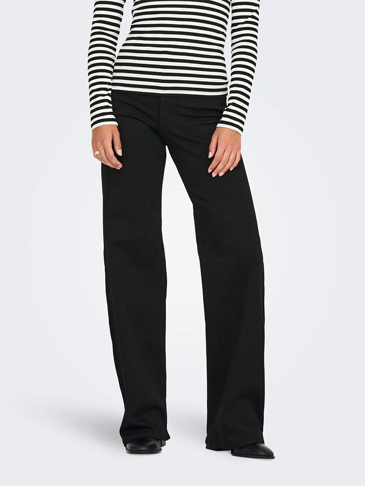 Onlmadison Blush High Waist Wide Leg Jeans-Forever Black
