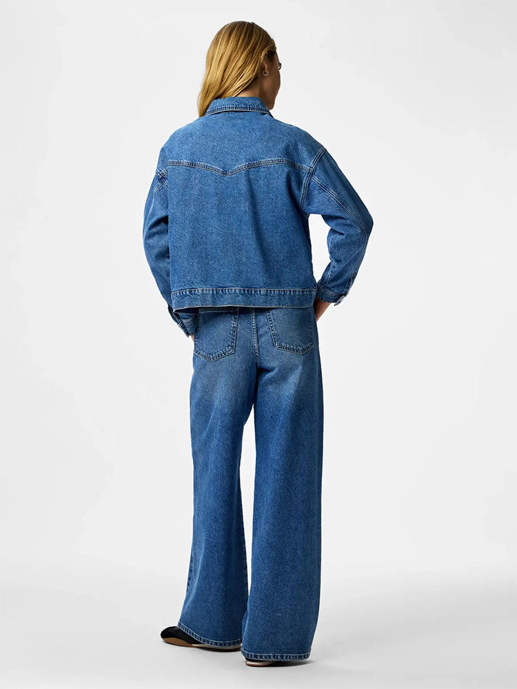Pcelma Denim Jacket-Medium Blue Denim