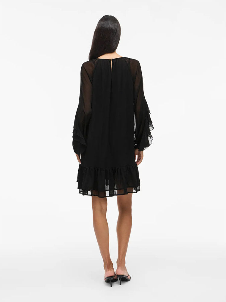 Vibinna Frill Dress-Black