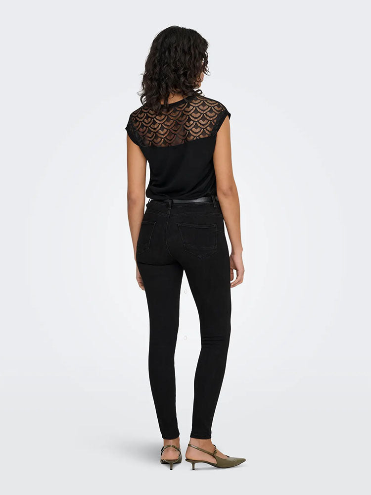 Onlwauw High Waist Flared Denim Jeans-Black