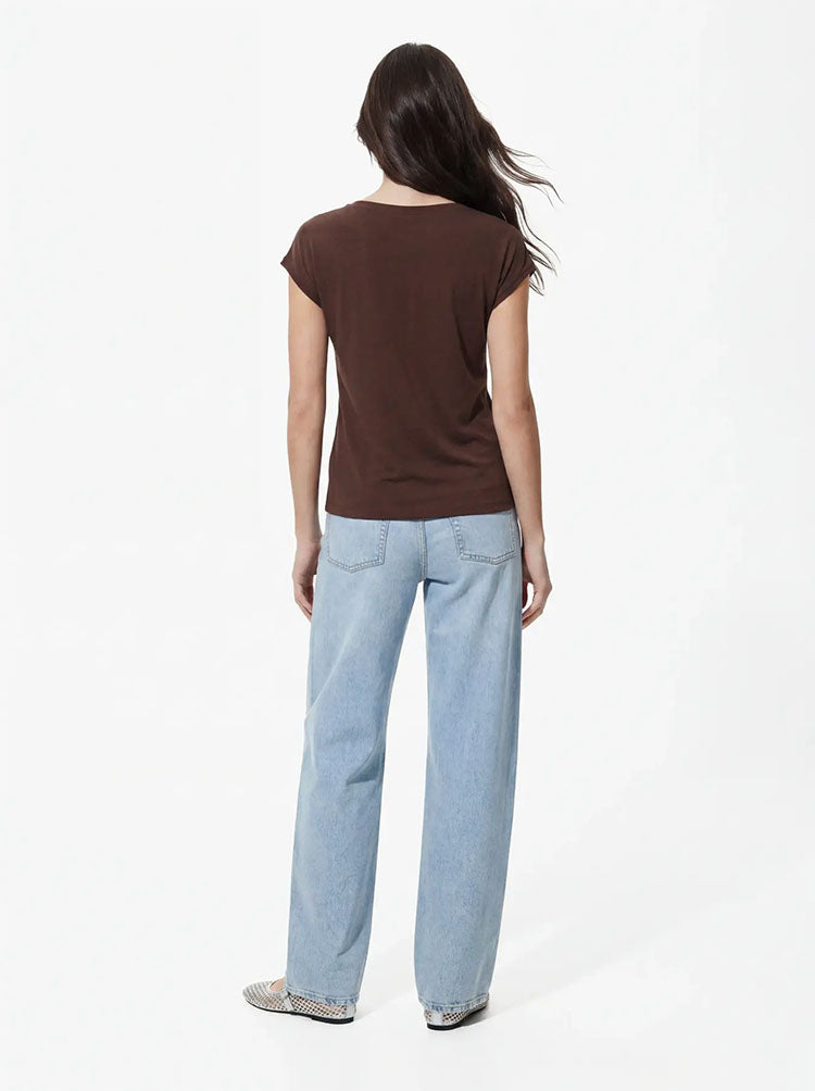 Pckamala V-Neck T-Shirt-Coffee
