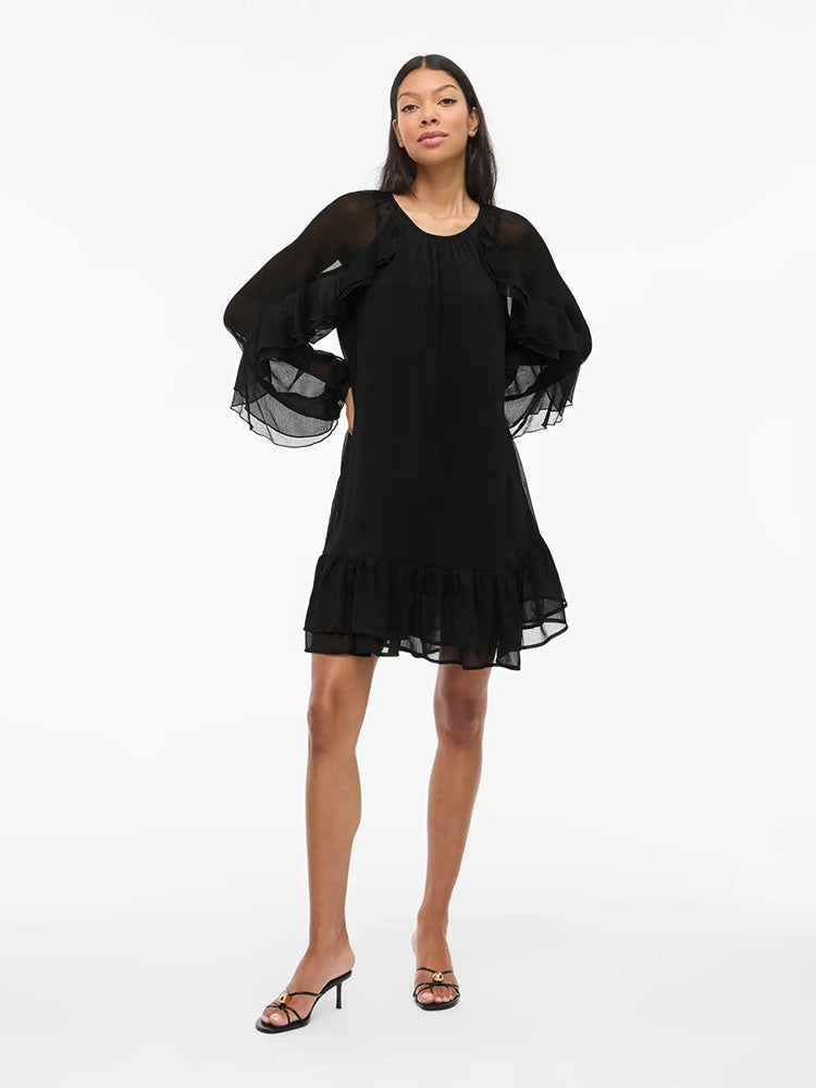 Vibinna Frill Dress-Black