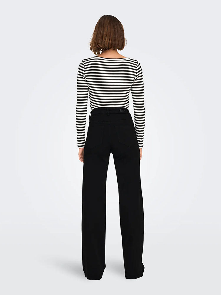 Onlmadison Blush High Waist Wide Leg Jeans-Forever Black