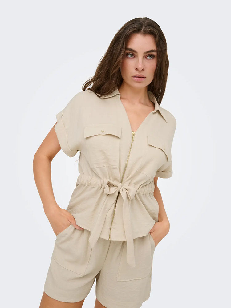 Jdymille Zip Shirt-Light Beige