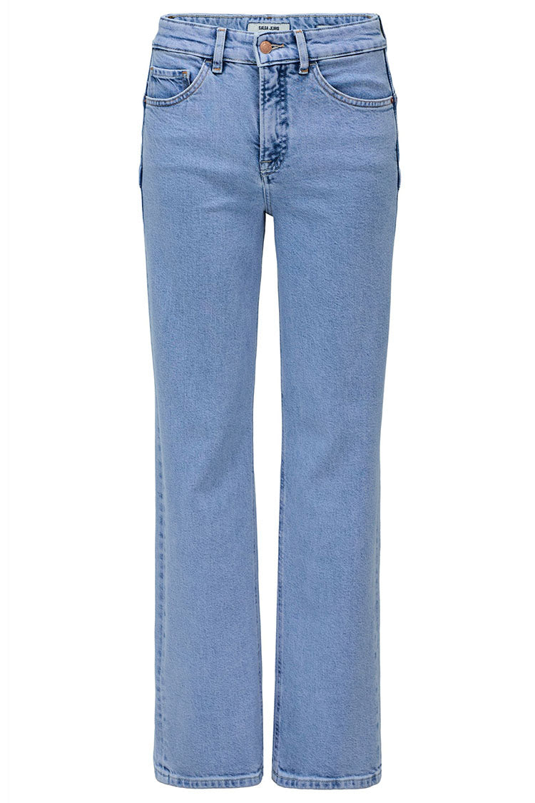 Faith Push In Straight Leg Jeans-Light Wash