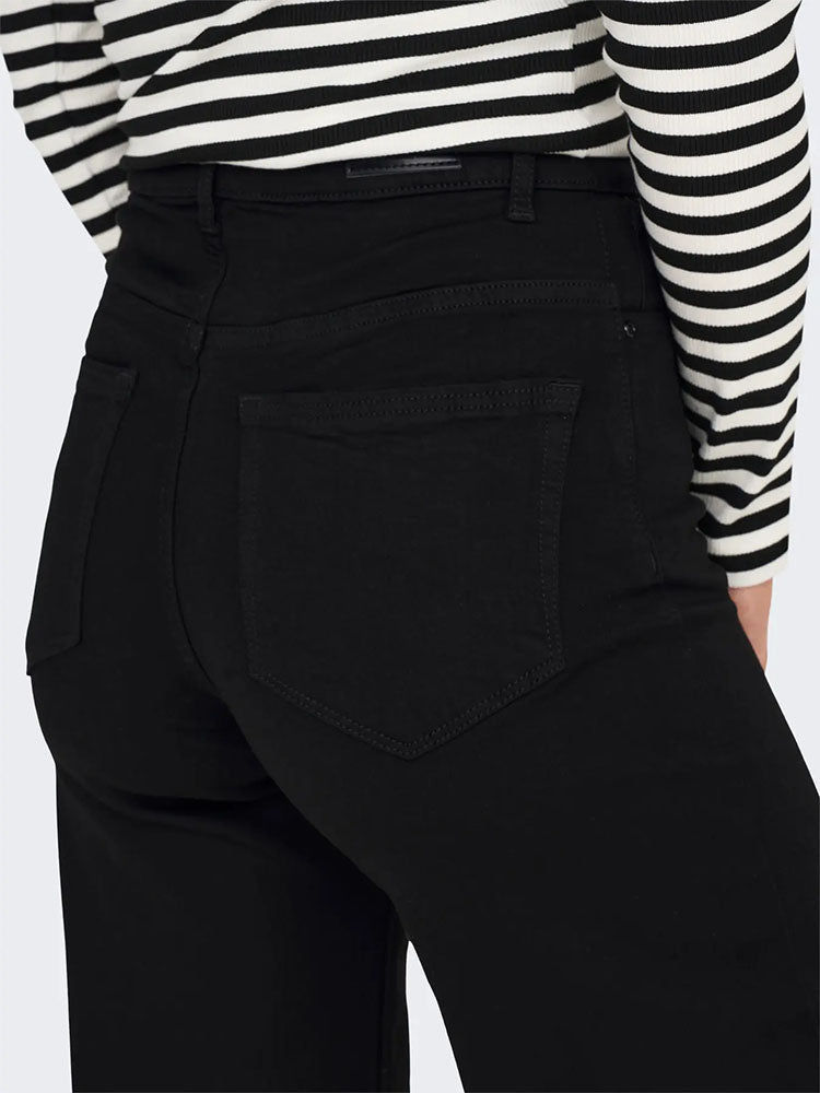 Onlmadison Blush High Waist Wide Leg Jeans-Forever Black