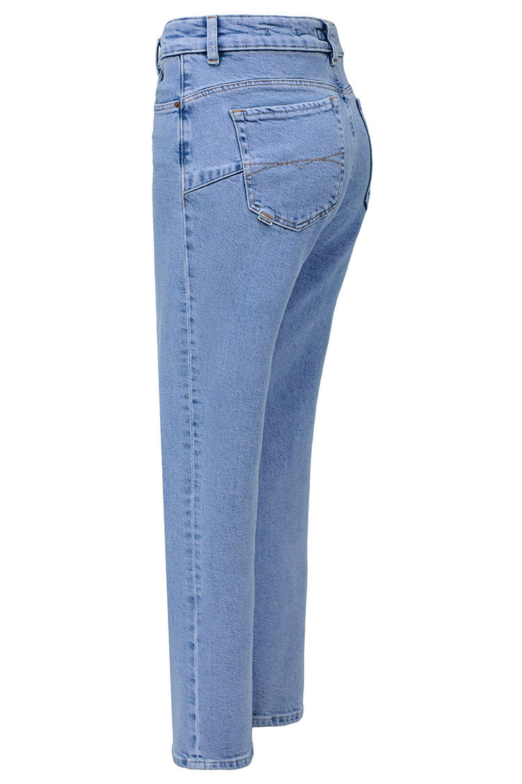 Faith Push In Straight Leg Jeans-Light Wash