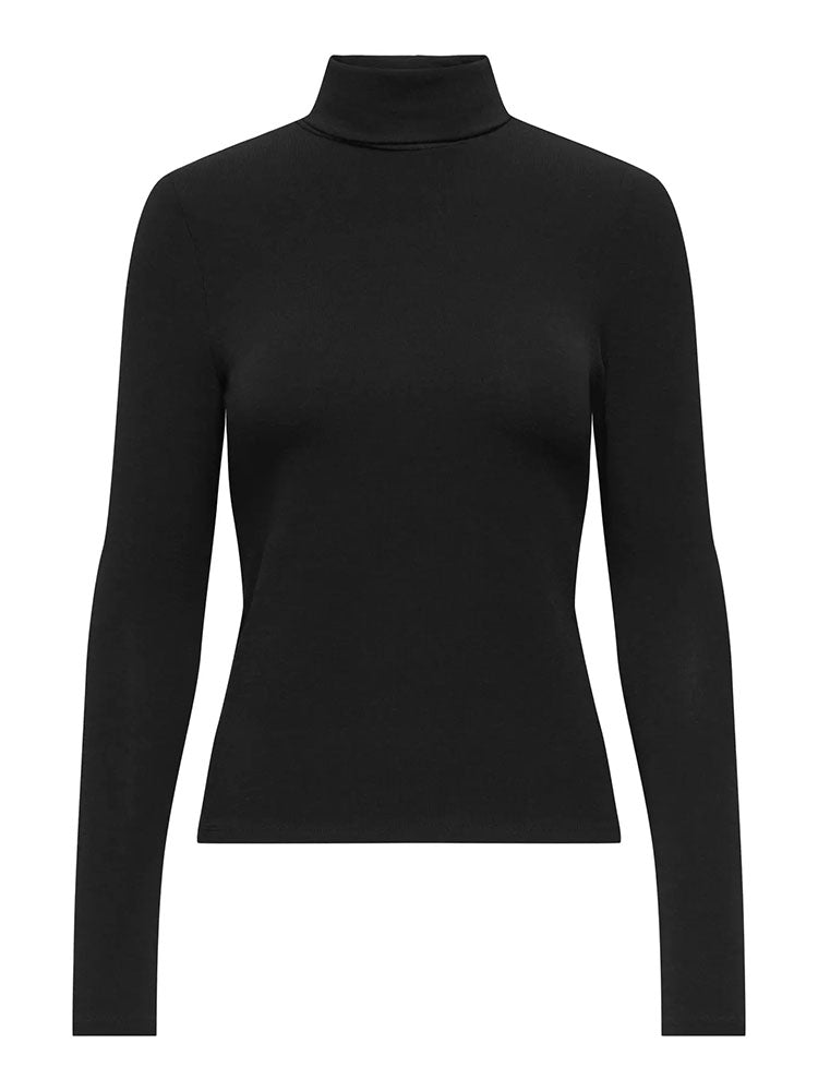 Onlglamour Knit Polo Neck-Black