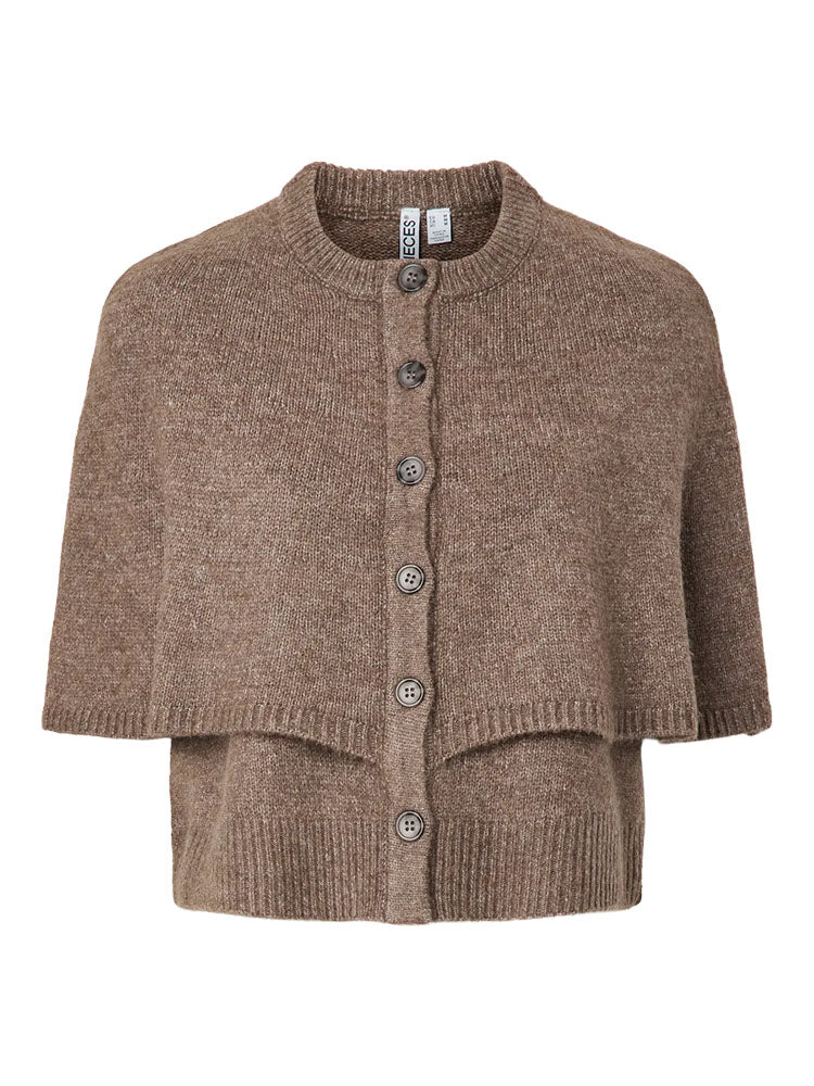 Pcaico Cape Knit Cardigan-Coffee Quartz